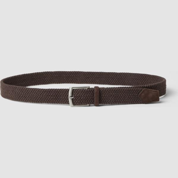 Cinturón hombre light gray efecto ante con hebilla algodón Piombo Contemporary