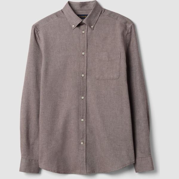 Camisa hombre marrón oscuro de manga larga Piombo
