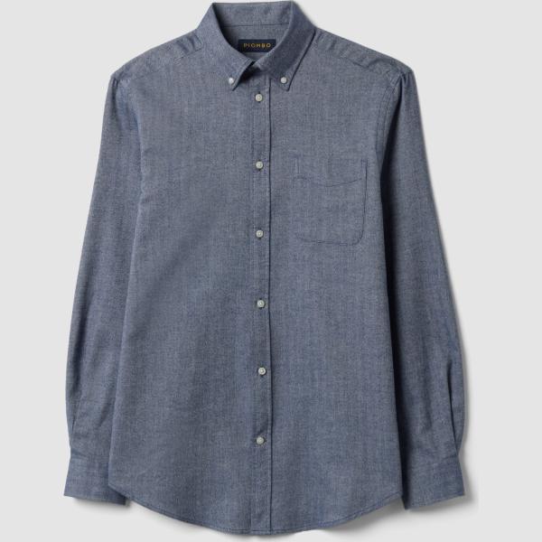 Camisa hombre gris oscuro con diseños de manga larga Piombo