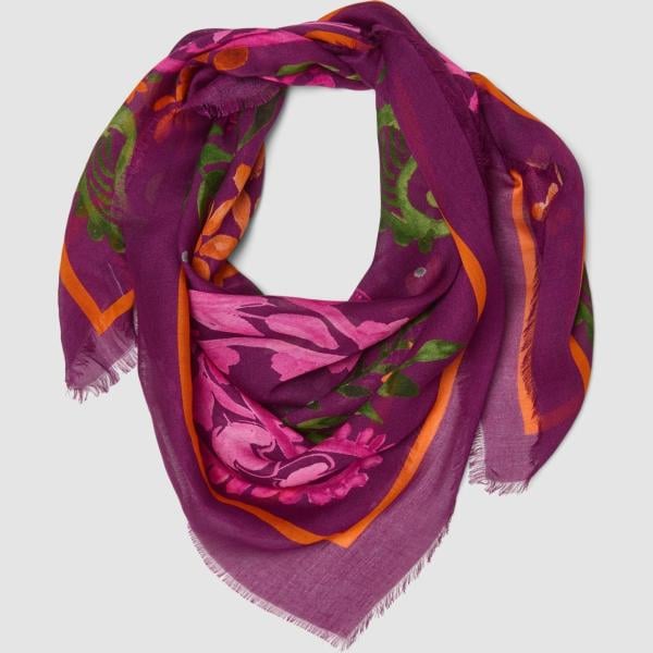 Pañuelo mujer burdeos con diseños viscosa Piombo