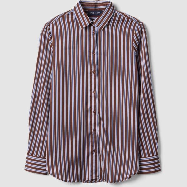 camisas Piombo Contemporary marrón de rayas