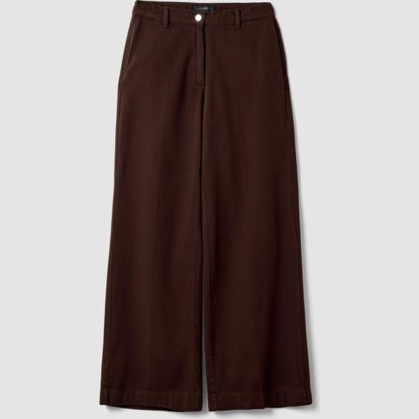 Pantalones mujer marrón oscuro con cremallera Piombo