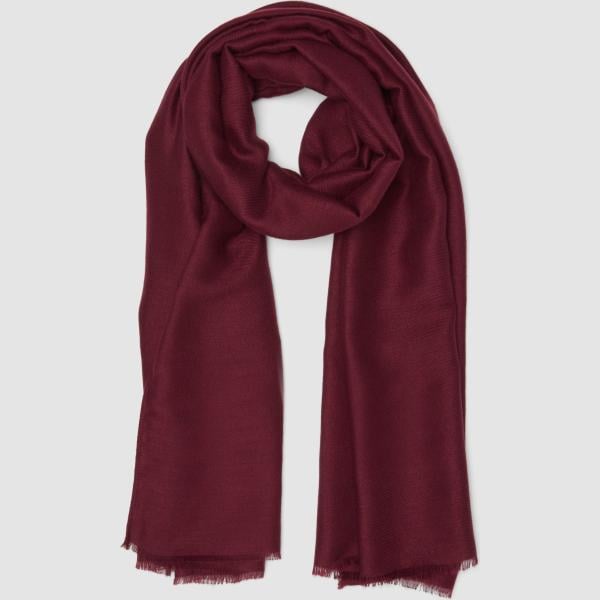 Bufanda mujer light gray con flecos Piombo