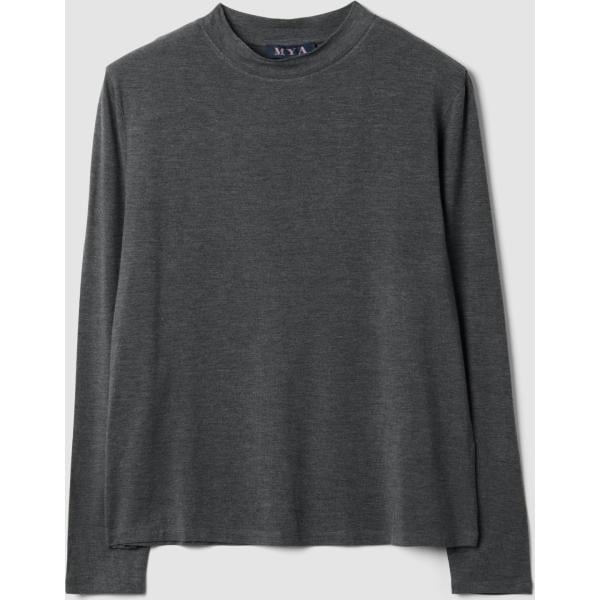 Camiseta mujer gris oscuro de manga larga viscosa Mya
