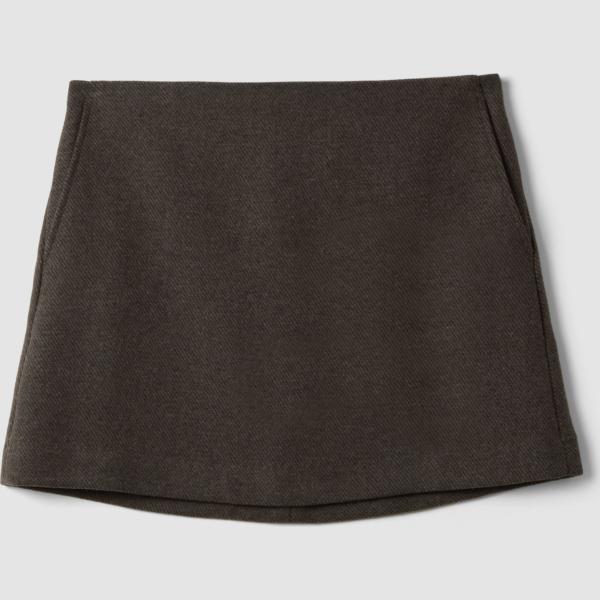 Minifalda mujer marrón oscuro corto lana Piombo Contemporary