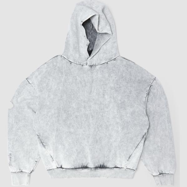Sudadera hombre light gray efecto lavado largo de manga larga Utopja