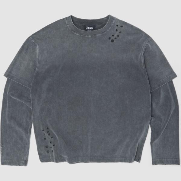 Camiseta hombre gris oscuro corto de manga larga Utopja