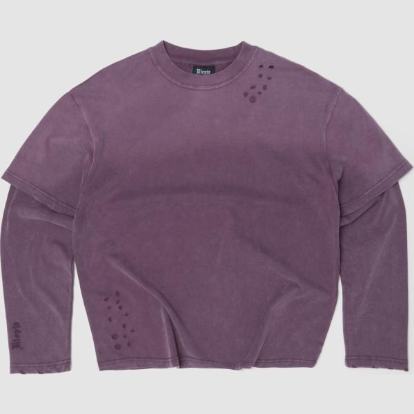 Camiseta hombre dark purple corto de manga larga Utopja