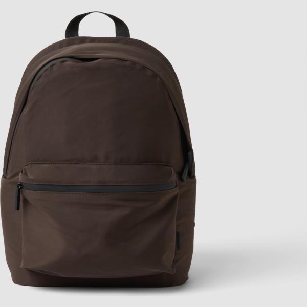 Mochila hombre marrón oscuro con tirantes con cremallera Piombo Tech
