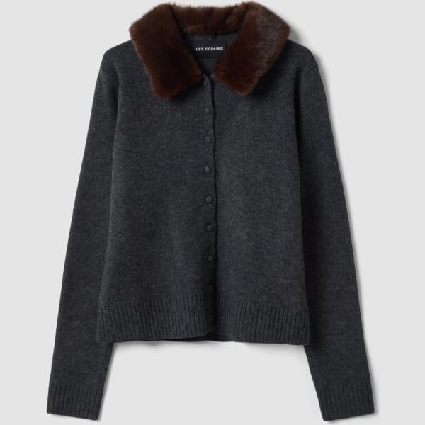 Cárdigan mujer light gray de manga larga Les Copains