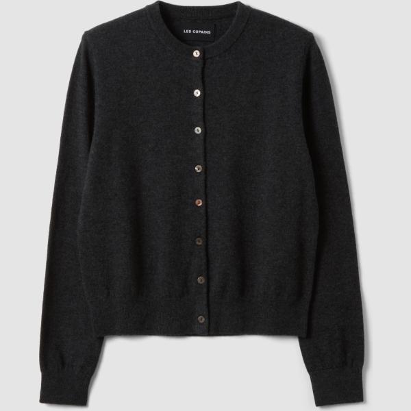 Cárdigan mujer jet black de manga larga con botones lana Les Copains
