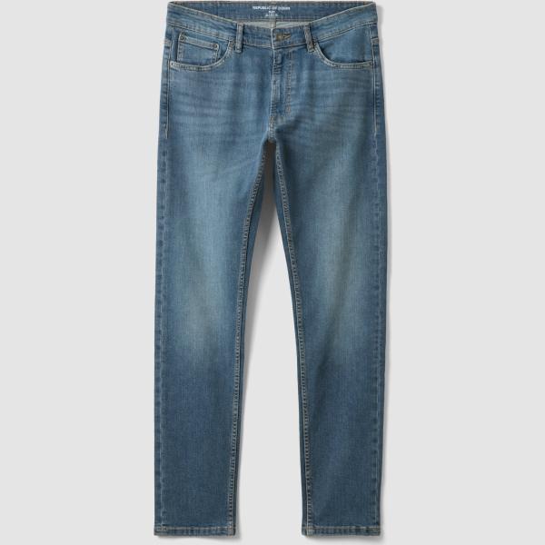Vaqueros slim fit hombre light gray efecto lavado con cremallera denim Republic Of Denim