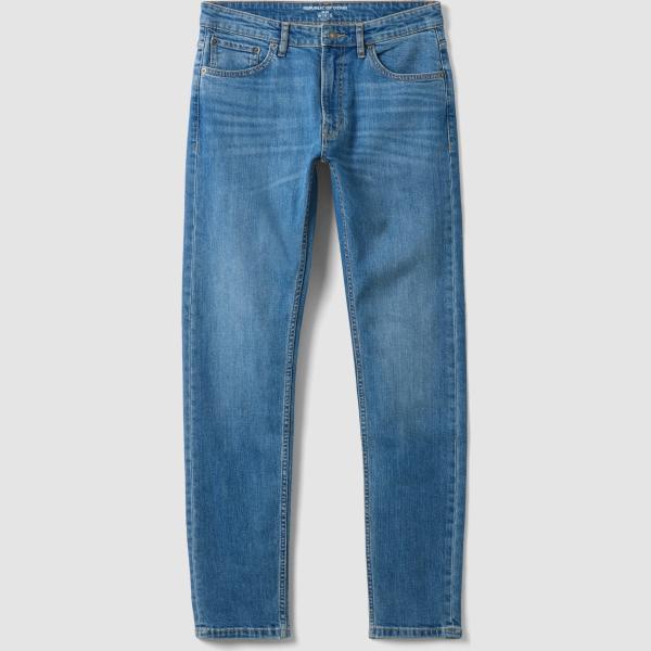 Vaqueros hombre medium blue efecto lavado cintura media con cremallera denim Republic Of Denim