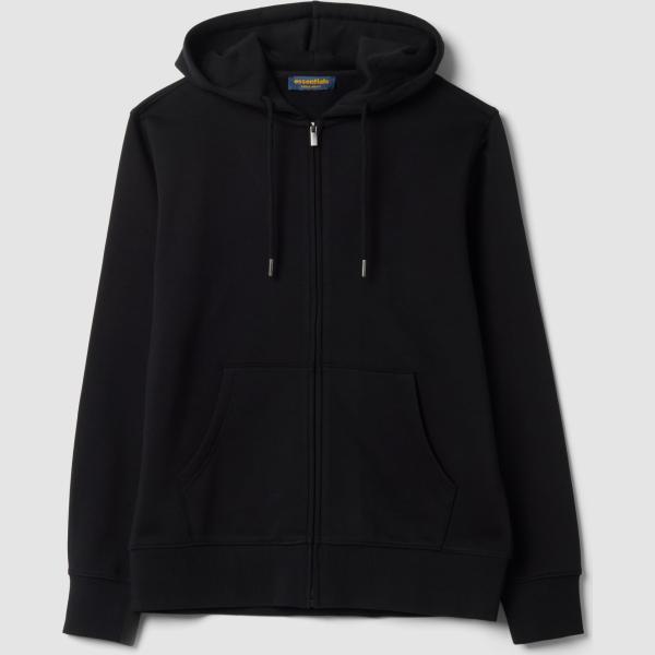 Sudadera con capucha hombre jet black cuello con capucha de manga larga con cremallera algodón Ovs