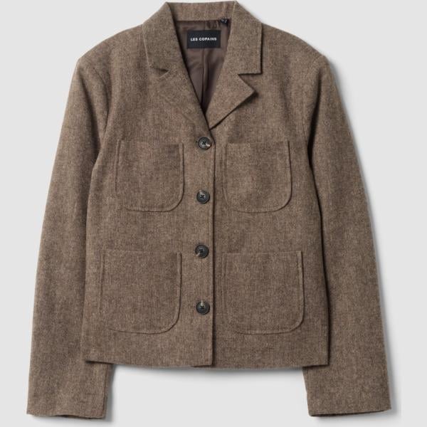 Chaqueta mujer light brown largo lana Les Copains