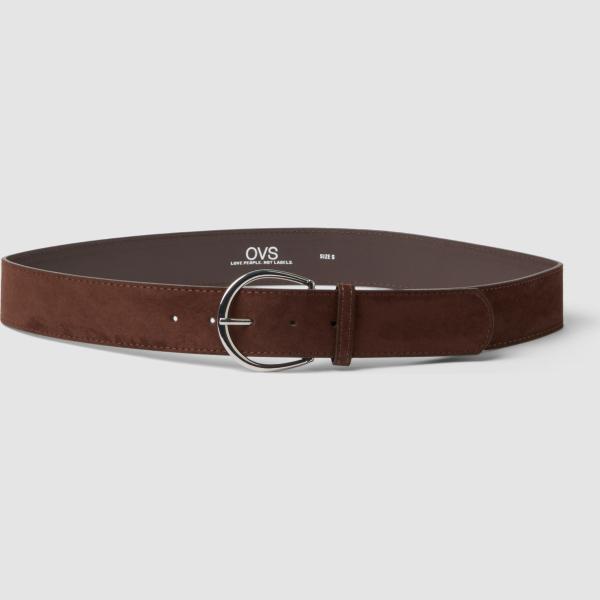Cinturón mujer light gray efecto ante con hebilla metal Ovs