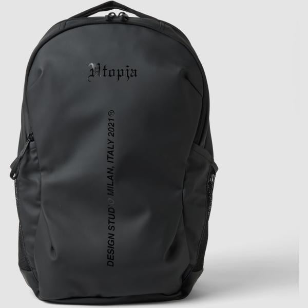 Mochila hombre jet black con tirantes con cremallera Utopja