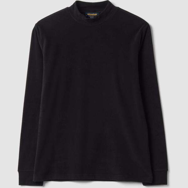 Camiseta hombre jet black cuello alto de manga larga polar Ovs
