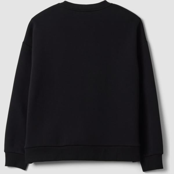 Sudadera con capucha mujer jet black con diseños con pedrería cuello con capucha largo de manga larga Mya