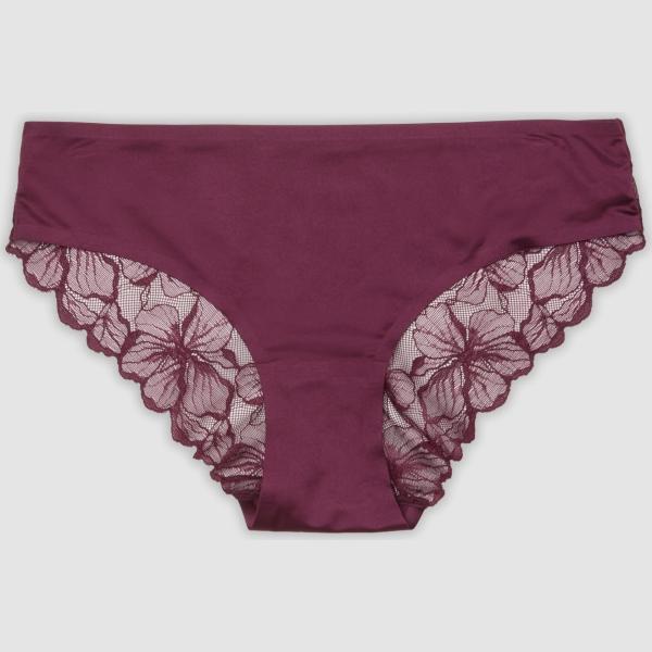 Braga culotte mujer light gray de flores con cordones Les Copains