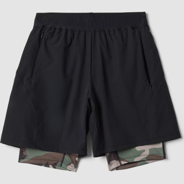 Bermudas hombre jet black con diseños corto con cremallera Utopja