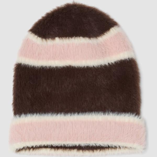 Beanie mujer light gray de rayas de punta viscosa Ovs