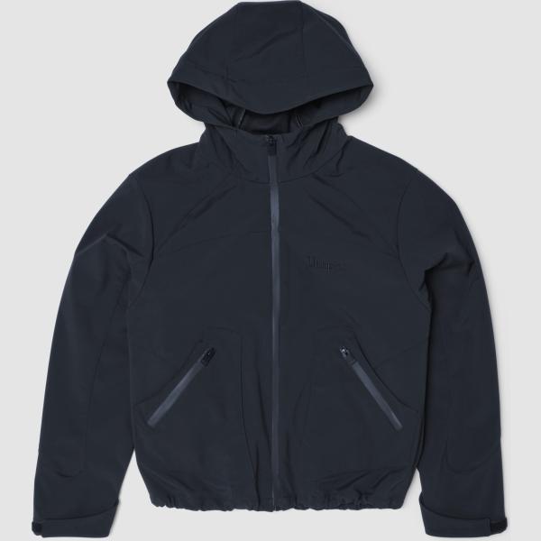 Chaqueta hombre jet black cuello con capucha largo con cremallera Utopja