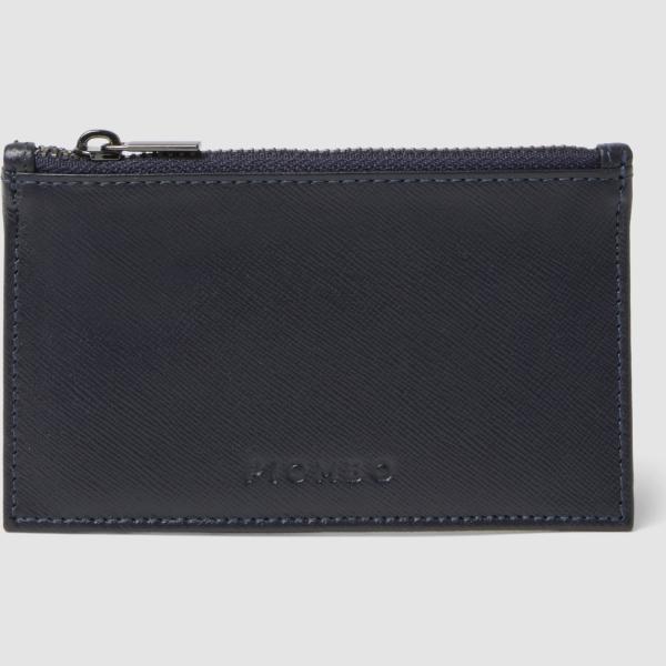 Monederos hombre light gray con cremallera piel Piombo Contemporary