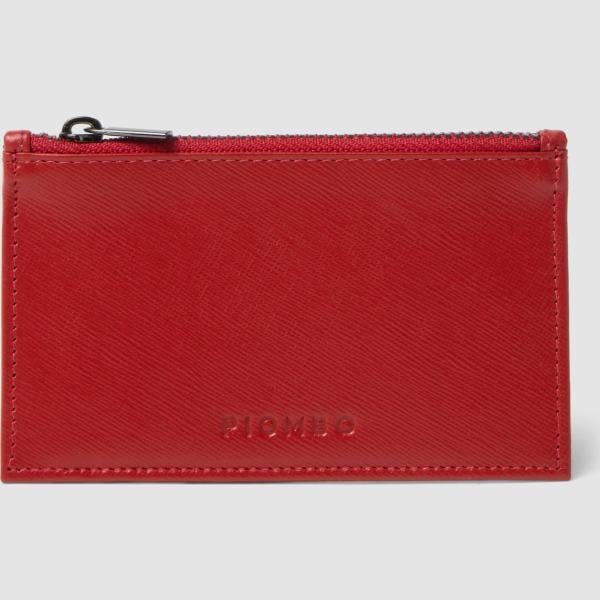 Cartera hombre burdeos con cremallera piel Piombo Contemporary