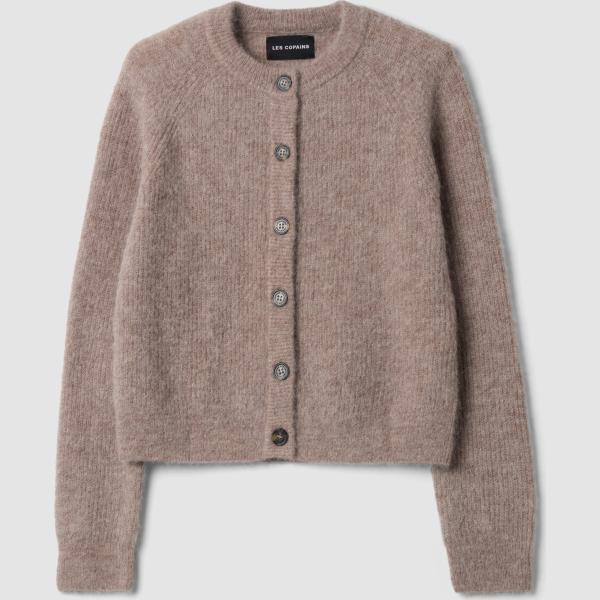 Cárdigan mujer light brown de manga larga con botones lana Les Copains