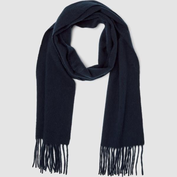 Bufanda hombre dark blue con flecos cachemira Piombo Contemporary