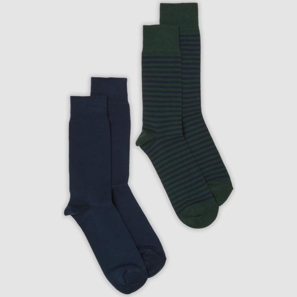 Calcetines hombre longuette jet black de rayas Piombo