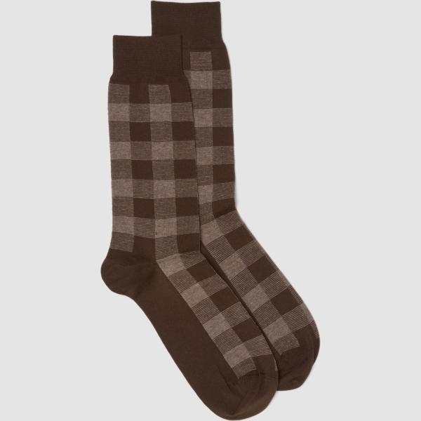 Calcetines hombre light gray de cuadros Ovs