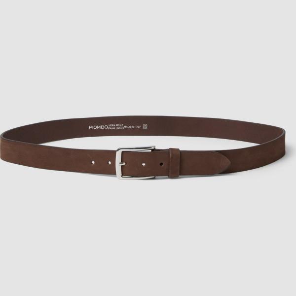Cinturón hombre light gray tacón de aguja con hebilla piel Piombo Contemporary