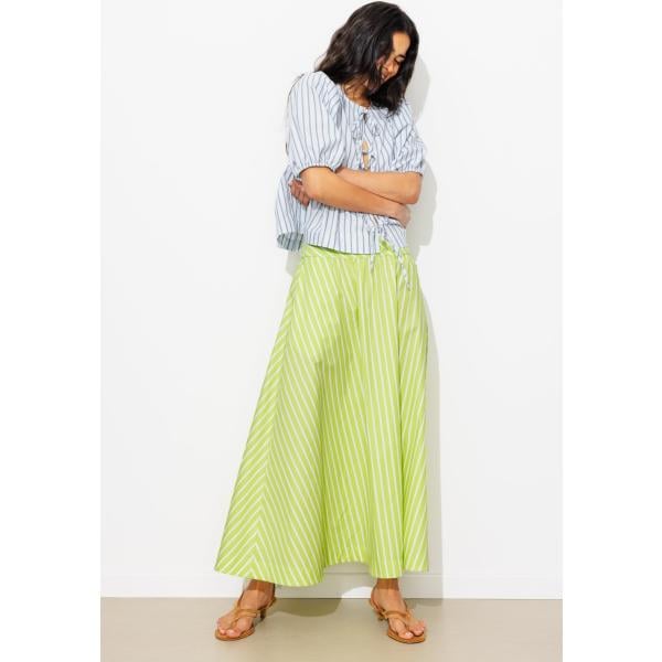 Jupe au genou femme jaune clair à fermeture éclair laiton Promod