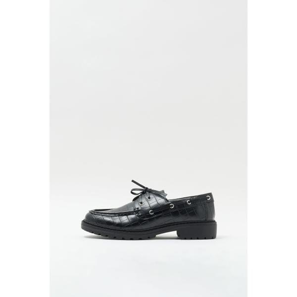 Mocassins femme blanc neige curvy à bout rond métal Promod