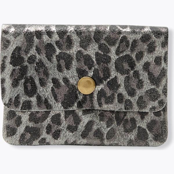 Porte-monnaie femme gris clair animalier à fermeture éclair Promod
