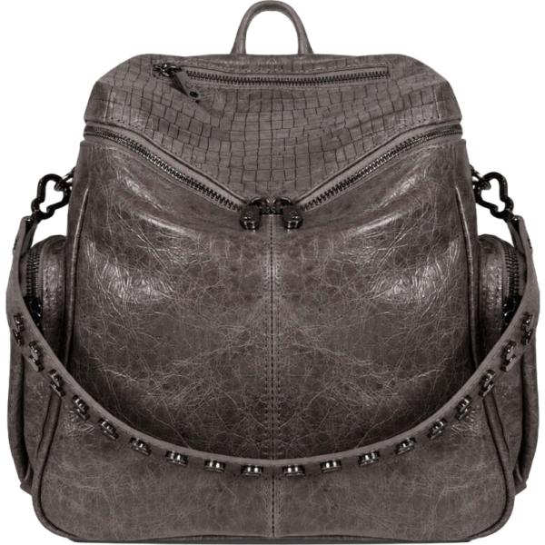 Zaino da donna in marrone scuro made in italy con zip in pelle Elisendra®
