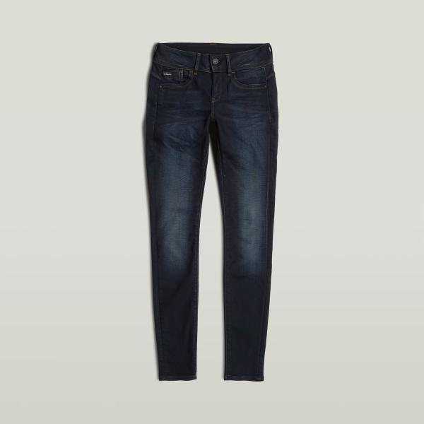 Jean skinny femme gris clair à fermeture éclair polyester G-Star RAW