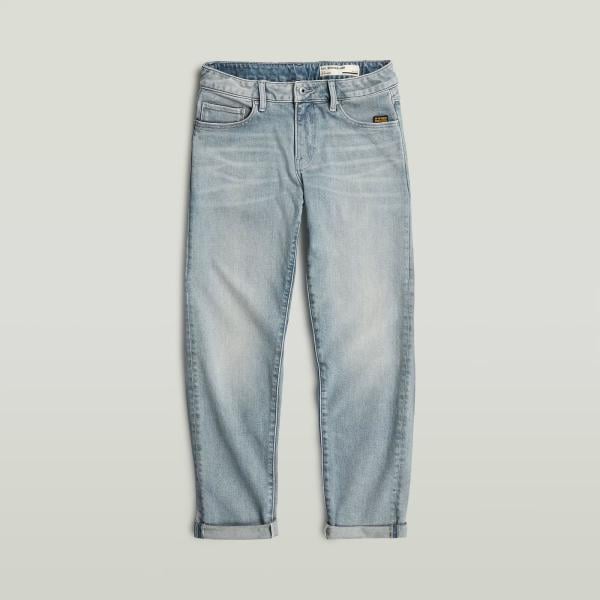 Jean boyfriend femme gris clair curvy effet délavé taille basse à fermeture éclair denim G-Star RAW