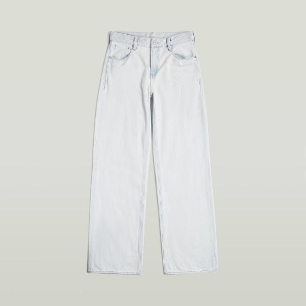 Jeans femme gris clair curvy effet délavé court taille basse à fermeture éclair denim G-Star RAW