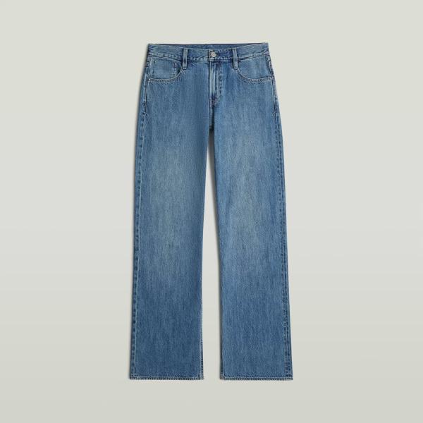 Jeans femme gris clair curvy effet délavé court taille basse à fermeture éclair denim G-Star RAW