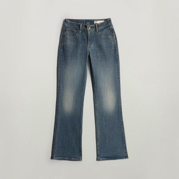 Jean bootcut femme gris clair taille basse à fermeture éclair denim G-Star RAW