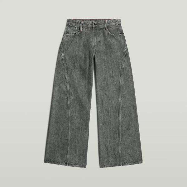 Jeans femme gris clair curvy effet délavé à fermeture éclair denim G-Star RAW