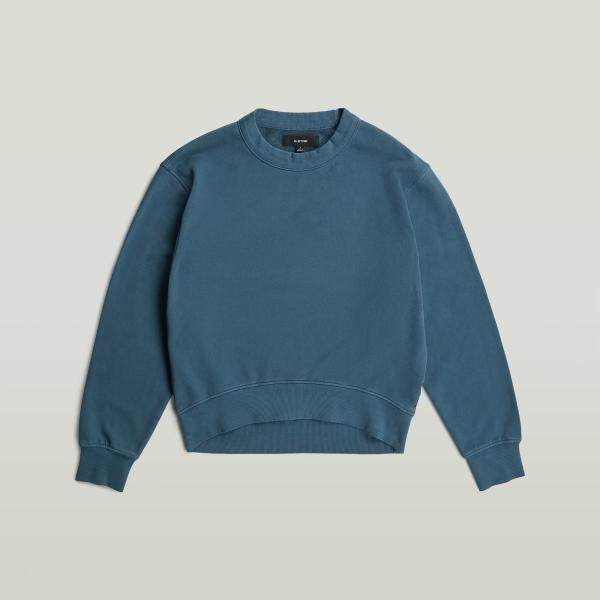 Sweat femme gris clair col rond à manches longues coton G-Star RAW