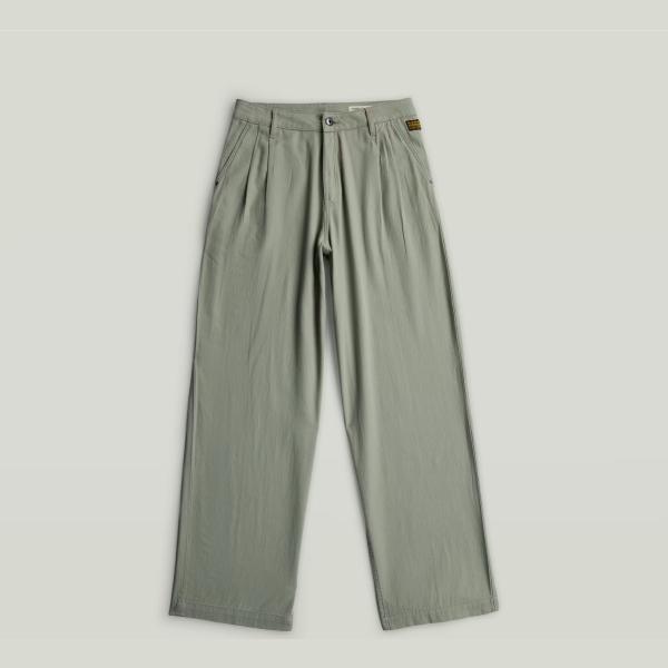 Pantalon  femme gris clair plissé à fermeture éclair G-Star RAW