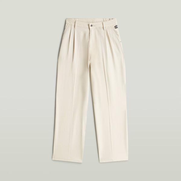Pantalon  femme gris clair plissé à fermeture éclair viscose G-Star RAW