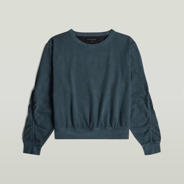 Sweat femme gris clair avec décolleté à manches longues coton G-Star RAW