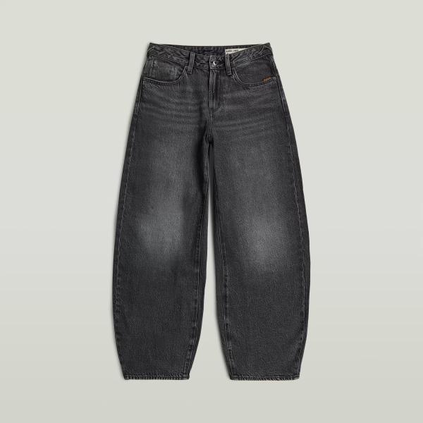 Jeans femme gris clair effet délavé taille haute à fermeture éclair denim G-Star RAW