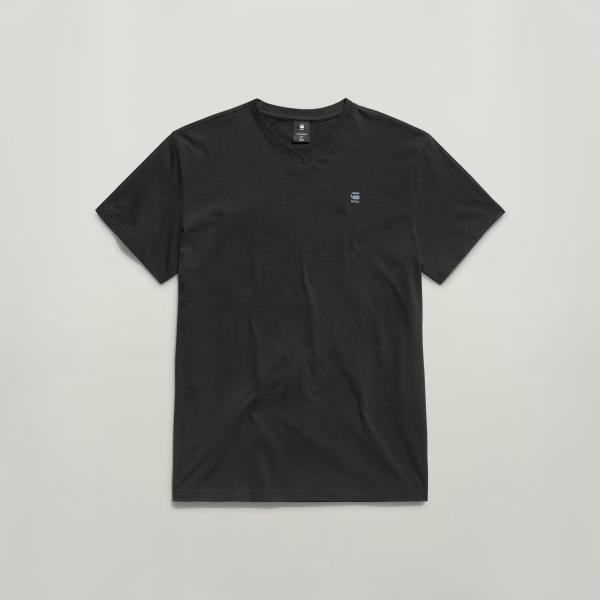 Camiseta hombre mini jet black cuello de pico de manga corta algodón G-Star RAW